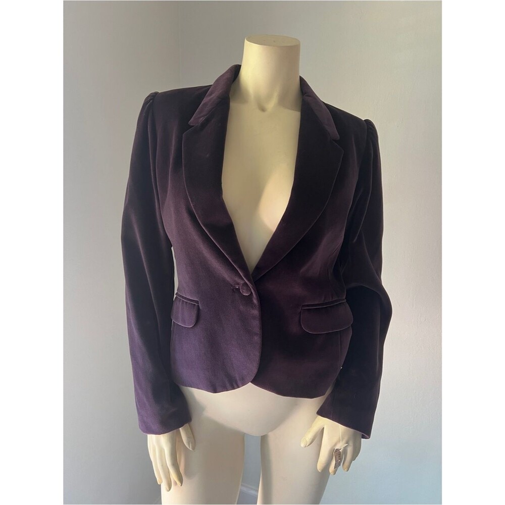 Vintage Sasson Deep Plum Velvet Blazer Jacket. Size Medium. - Picture 1 of 6